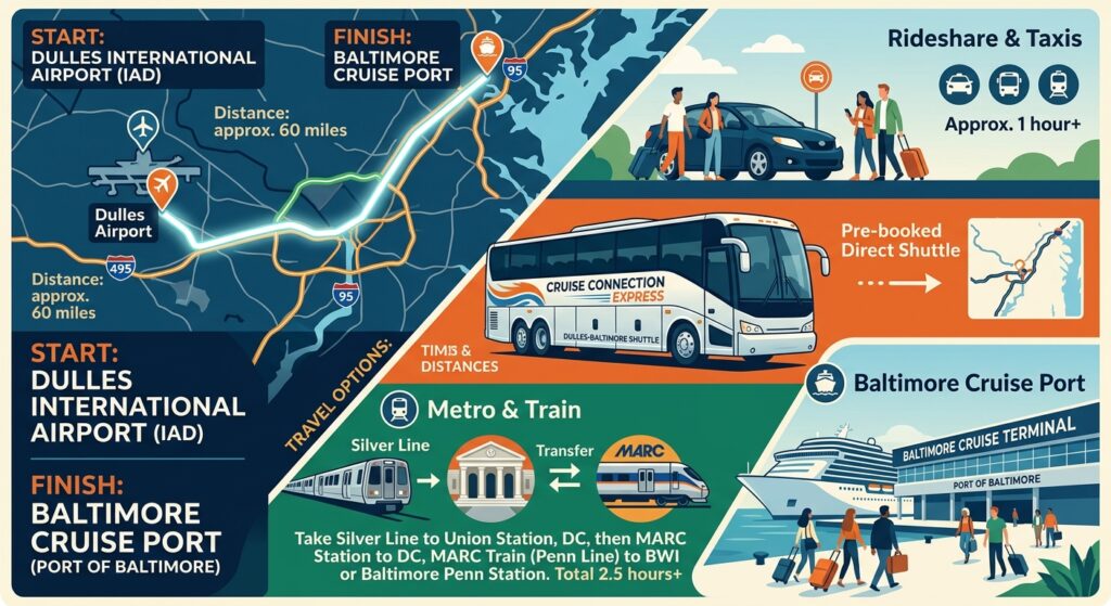 How to Get From Dulles Airport to the Baltimore Cruise Port